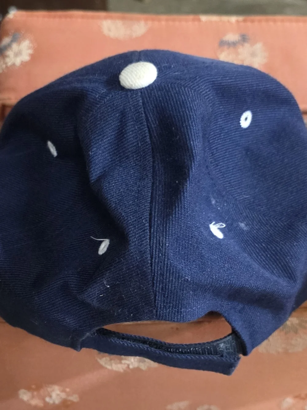 Embroidered Eagle Navy Baseball Cap with Red Accent